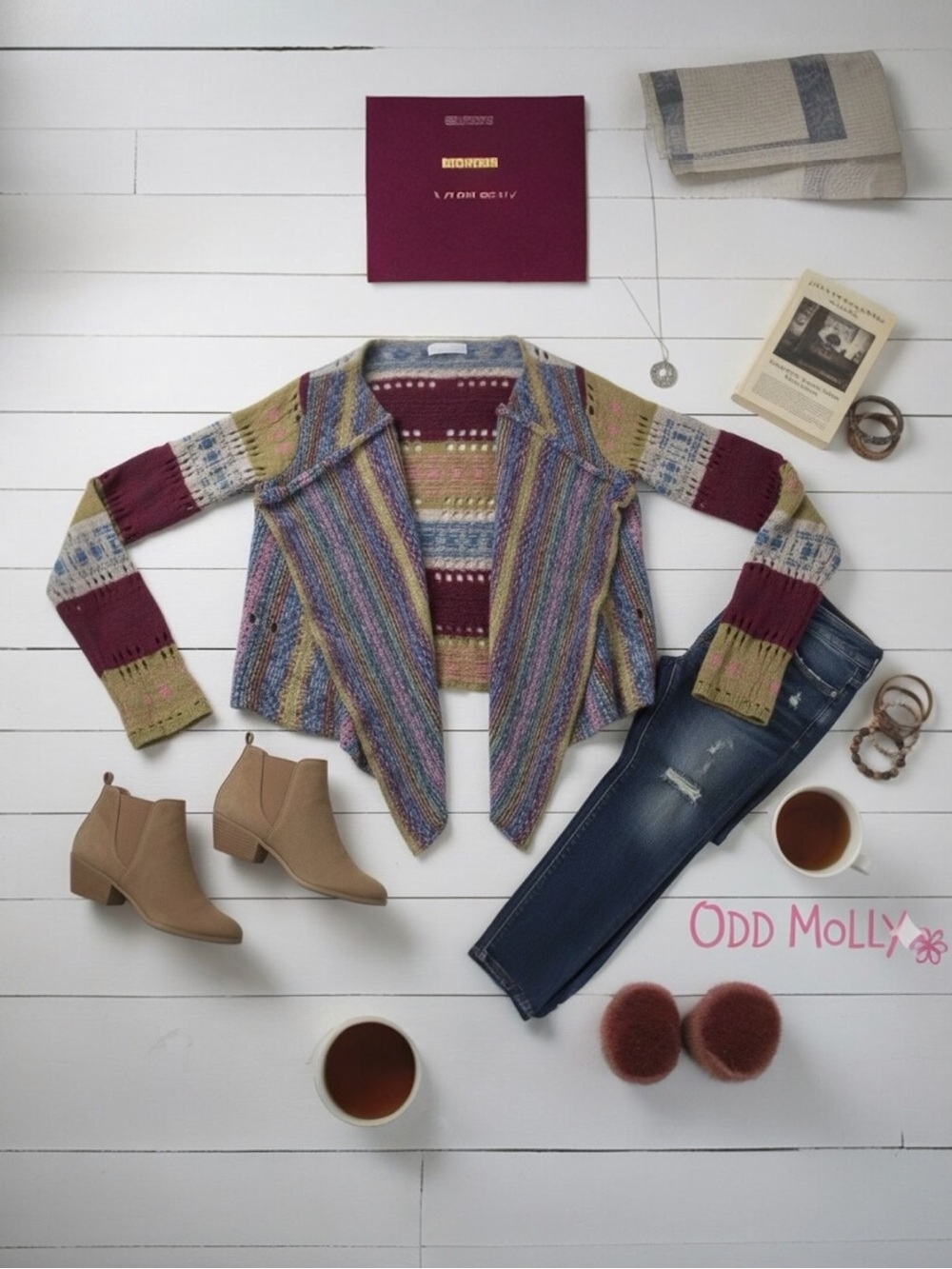 Odd Molly Boho Open Front Cardigan Sz. 3 (large 10/12)